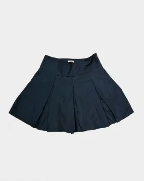 Miu Miu Navy Blue Pleated Mini Skirt 2000's